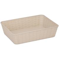 Edco Opbergmandjes - kunststof - beige - 25 x 19 x 6 cm - mandje - rechthoekig