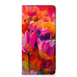 Bookcase Samsung Galaxy A21s Tulips