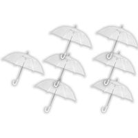 7 stuks Paraplu transparant plastic paraplu's 100 cm - doorzichtige paraplu - trouwparaplu - bruidsparaplu - stijlvol -