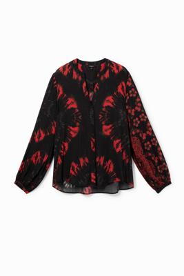 Shirt met tie-dye mandala - BLACK - XL