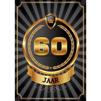 Verjaardag deurposter - 60 jaar - goud - 59 x 42 cm - leeftijd feestartikelen Verjaardag deurposter - 60 jaar - goud - 59 x 42 cm - leeftijd feestartikelen