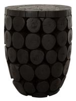 MUST Living Salontafel 'Cone' Teakhout, 36cm, kleur Zwart