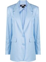 DKNY blazer en lin mélangé à simple boutonnage - Bleu