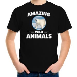 T-shirt polar bears are serious cool zwart kinderen - ijsberen/ ijsbeer shirt XL (158-164)  -