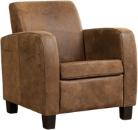 Leren fauteuil Joy - Kenia Leer Brown - Hout bruin