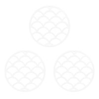Krumble Siliconen pannenonderzetter rond met schubben patroon - Wit - Set van 3 - thumbnail