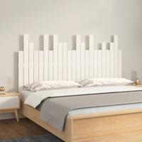 Hoofdbord wandmontage 146,5x3x80 cm massief grenenhout wit