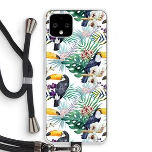 Tukans: Pixel 4 Transparant Hoesje met koord