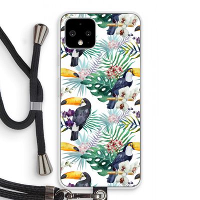 Tukans: Pixel 4 Transparant Hoesje met koord