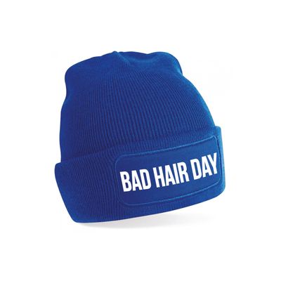 Bad hair day muts unisex one size - Blauw Bad hair day muts unisex one size - Blauw