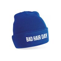 Bad hair day muts unisex one size - Blauw