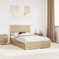 Bedframe met hoofdeinde Sonoma Eiken 120 x 200 cm Bewerkt hout