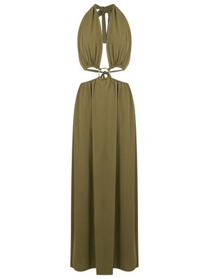 Olympiah robe longue à découpes - Vert