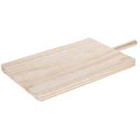 Snijplank/serveerplank blank hout - met handvat - 39 x 22 x 2 cm - keuken borrelplank/tapasplank - thumbnail