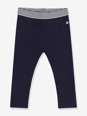 Baby tregging van effen katoen PETIT BATEAU marineblauw