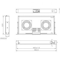 LogiLink FAU02FB 19 inch 2 x Ventilator voor patchkast Zwart - thumbnail