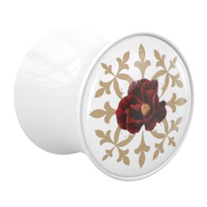 Double Flared Plug met bloemendesign Acryl Tunnels & Plugs