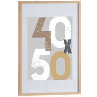Houten fotolijst - bruin - 50 x 70 cm - fotolijstje - met passe-partout - decoratie
