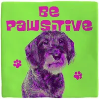 Plenty Gifts tegeltje keramiek be pawsitive 10x10cm groen