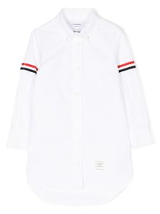 Thom Browne Kids robe-chemise Oxford à ruban gros-grain - Blanc