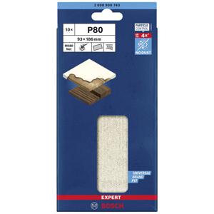 Bosch Accessories EXPERT M480 2608900743 Schuurnet voor vlakschuurmachine Ongeperforeerd Korrelgrootte 80 (l x b) 186 mm x 93 mm 10 stuk(s)