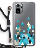 Gekleurde driehoekjes blauw: Xiaomi Redmi Note 10S Transparant Hoesje met koord