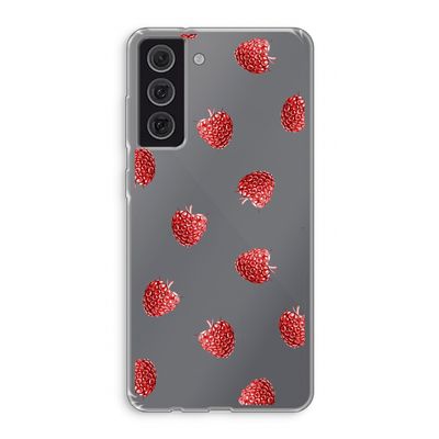 Framboosjes: Samsung Galaxy S21 FE Transparant Hoesje