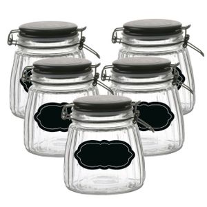 Weckpot/inmaakpot - 10x - 1L - glas - met beugelsluiting - incl. etiketten