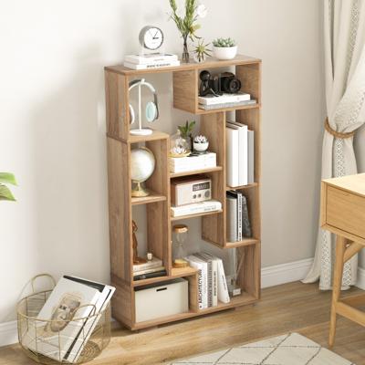 Modern Boekenrek met Open Planken en Kantelbeveiliging Geometrisch Multifunctioneel Rek Natuur