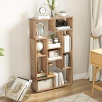 Modern Boekenrek met Open Planken en Kantelbeveiliging Geometrisch Multifunctioneel Rek Natuur