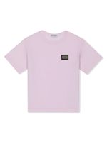 Dolce & Gabbana Kids t-shirt en coton à patch logo - Rose - thumbnail