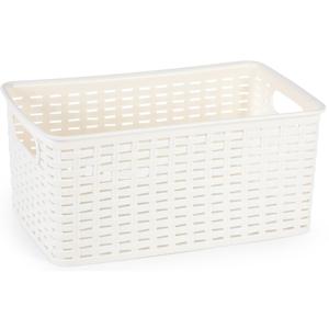 Opbergmand - Kastmand - rotan kunststof - creme wit - 5 Liter - 15 x 28 x 13 cm