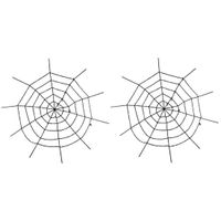 2x Horror decoratie spinnenweb groot 150 cm