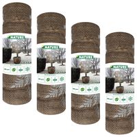 Plantenhoes jute - 4x stuks - H100 x D75 cm - naturel - wintermotief - anti-vorst beschermhoes - thumbnail