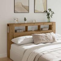 Hoofdeinde met LED 180x18,5x103,5 cm hout artisanaal eikenkleur