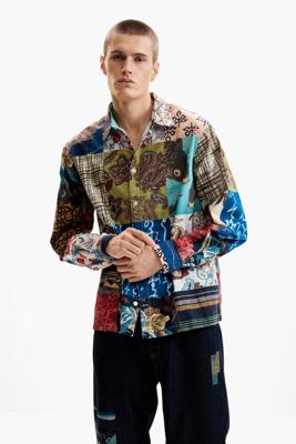 Patch-effect karper shirt - MATERIAL FINISHES - L