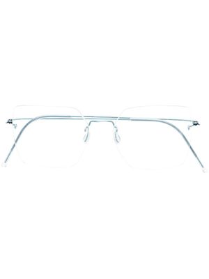 Lindberg lunettes de vue carrées à design sans monture - Bleu