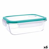 Hermetische Lunchtrommel Quid Ciclon Turkoois Glas 1,04 L (6 Stuks)
