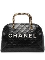 CHANEL Pre-Owned sac à main matelassé à patch logo (années 1990) - Noir