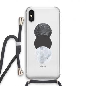 Marmeren cirkels: iPhone X Transparant Hoesje met koord