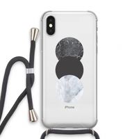 Marmeren cirkels: iPhone X Transparant Hoesje met koord
