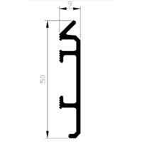 Roval knelprofiel - aluminium - 50x9mm - 2500mm - ongeponst