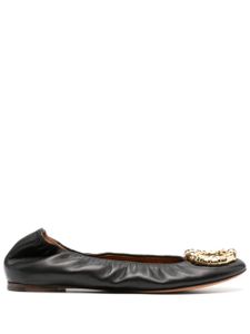 Lanvin buckled leather ballerina shoes - Black