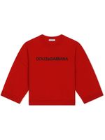 Dolce & Gabbana Kids pull en laine à logo brodé - Rouge - thumbnail