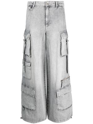 Patrizia Pepe pantalon cargo à taille haute - Gris