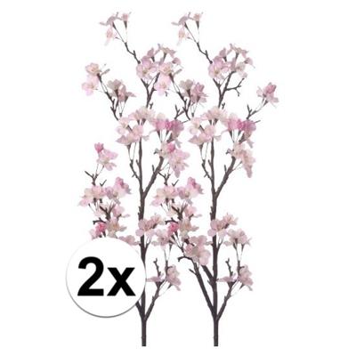 Bellatio flowers & plants Appelbloesem takken - 2x - roze - 104 cm - kunststof