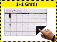 Lowander Whiteboard Familieplanner - 35 x 53 cm 1+1 Gratis
