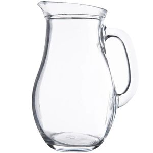 Karaf/schenkkan 1 liter van glas bol model