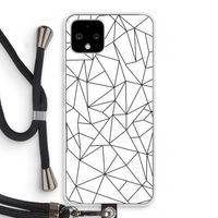 Geometrische lijnen zwart: Pixel 4 Transparant Hoesje met koord