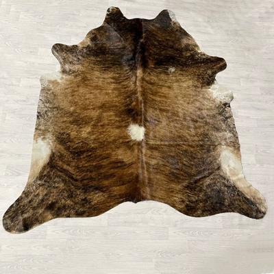 Koeienhuid bruin wit zwart brindle 250x225cm XXL